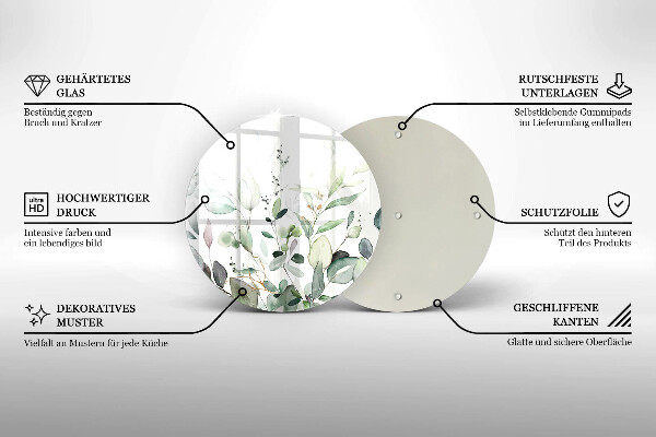 Tagliere in vetro Piante ad acquerello