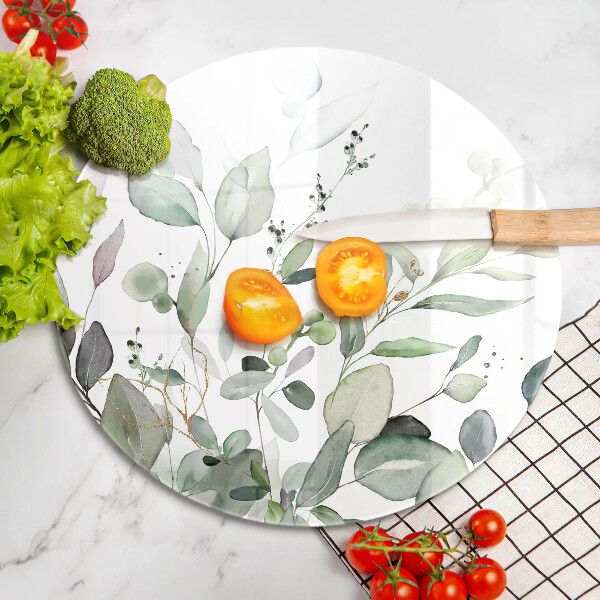 Tagliere in vetro Piante ad acquerello