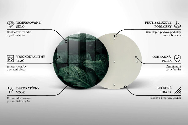 Tagliere in vetro Foglie scure