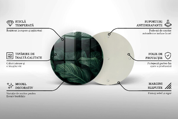 Tagliere in vetro Foglie scure