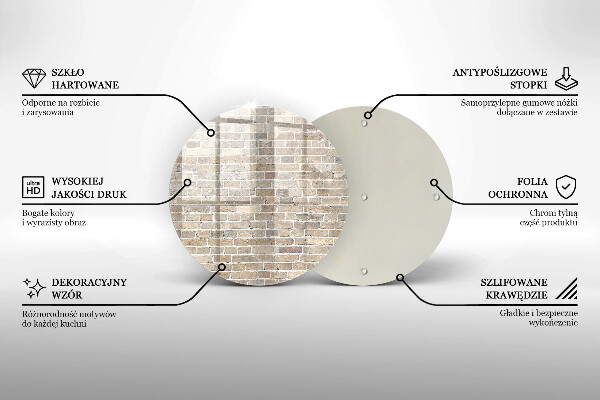 Tagliere in vetro Muro di mattoni luminosi