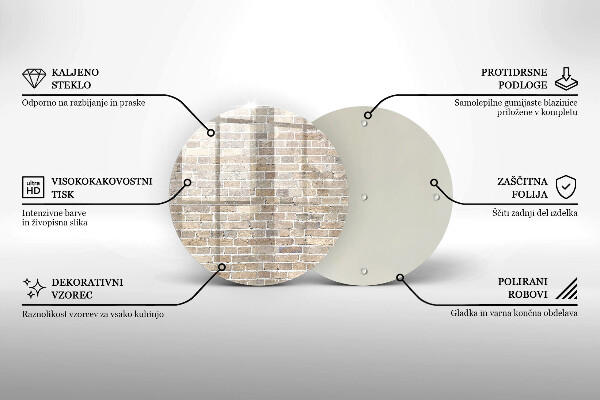 Tagliere in vetro Muro di mattoni luminosi