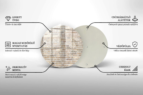 Tagliere in vetro Muro di mattoni luminosi