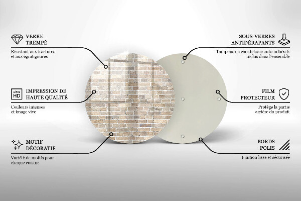 Tagliere in vetro Muro di mattoni luminosi