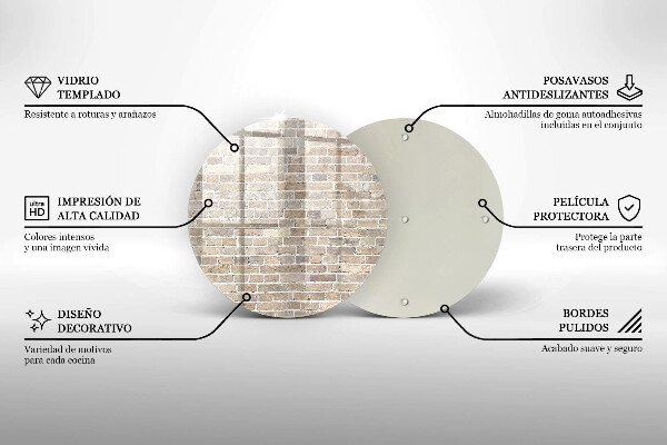 Tagliere in vetro Muro di mattoni luminosi