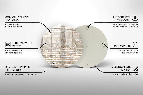 Tagliere in vetro Muro di mattoni luminosi