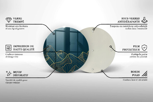 Tagliere in vetro Montagne astratte