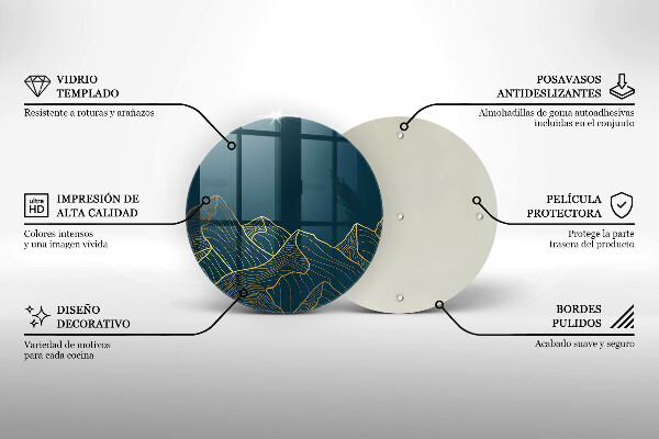 Tagliere in vetro Montagne astratte