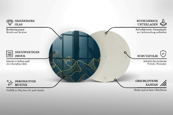 Tagliere in vetro Montagne astratte