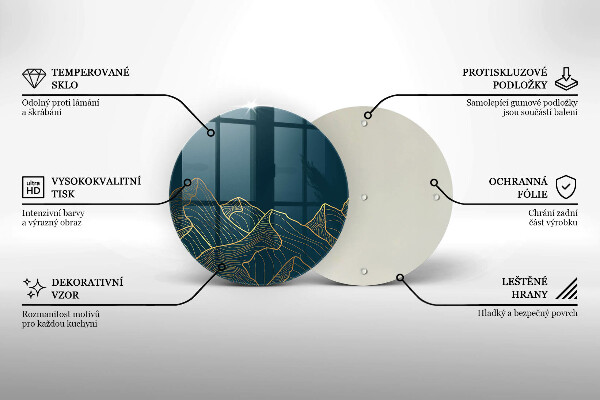 Tagliere in vetro Montagne astratte