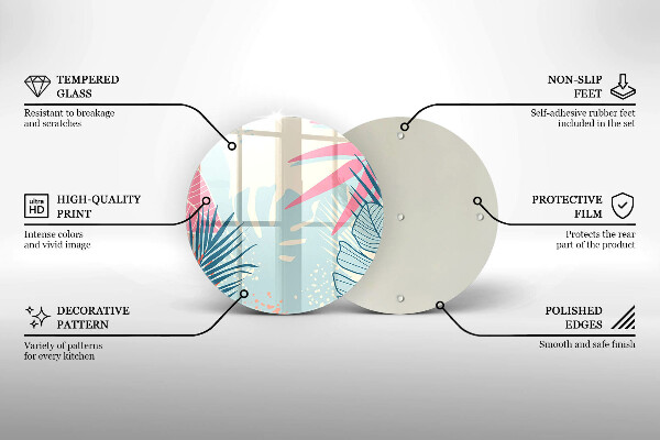 Tagliere in vetro Foglie pastello