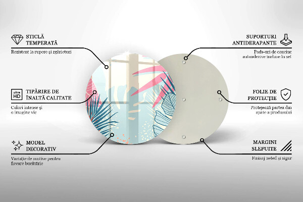 Tagliere in vetro Foglie pastello