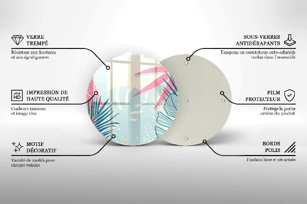 Tagliere in vetro Foglie pastello