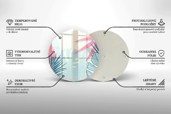 Tagliere in vetro Foglie pastello