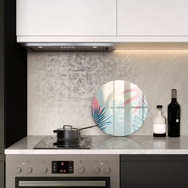 Tagliere in vetro Foglie pastello