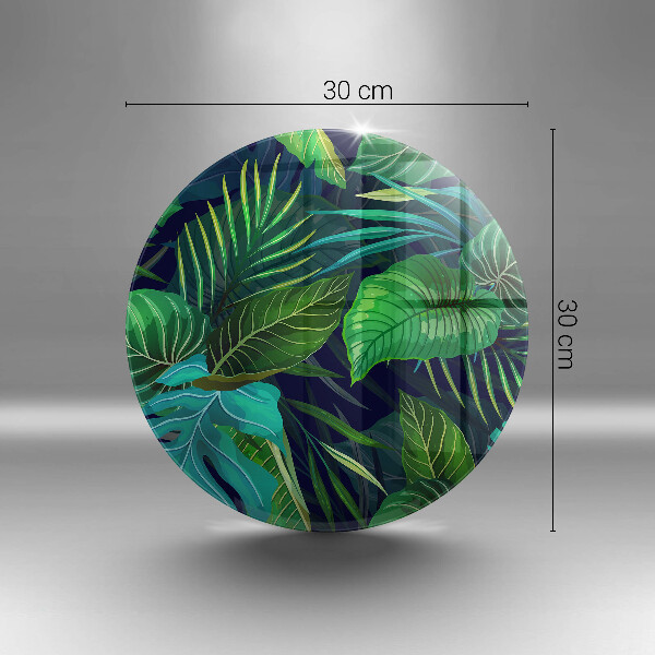 Tagliere in vetro Illustrazione delle foglie della giungla