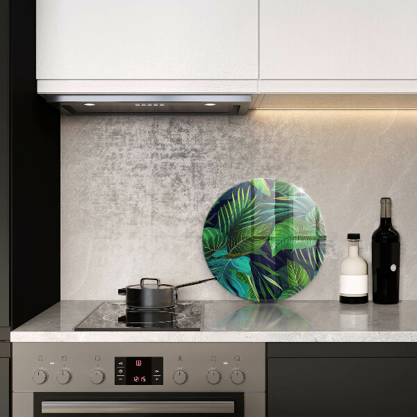 Tagliere in vetro Illustrazione delle foglie della giungla