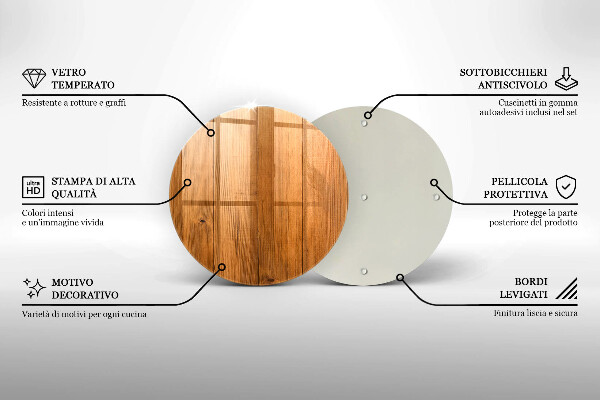Tagliere in vetro Tavole di legno