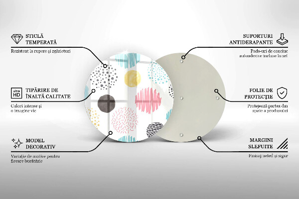 Tagliere in vetro Forme dipinte