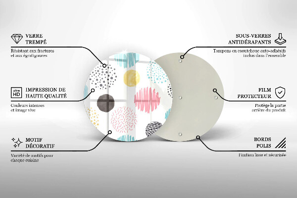 Tagliere in vetro Forme dipinte