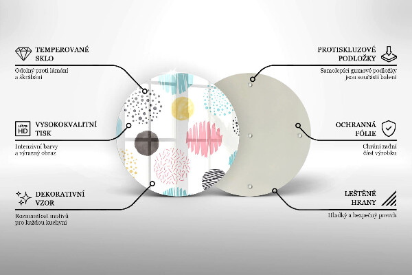 Tagliere in vetro Forme dipinte