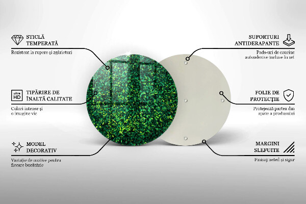 Tagliere in vetro Pianta con foglie piccole