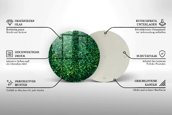 Tagliere in vetro Pianta con foglie piccole