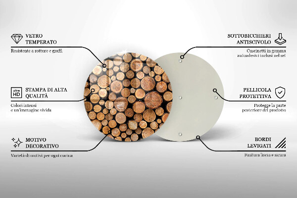 Tagliere in vetro Tronchi d'albero