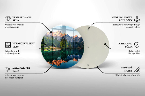 Tagliere in vetro Foresta e lago di montagna