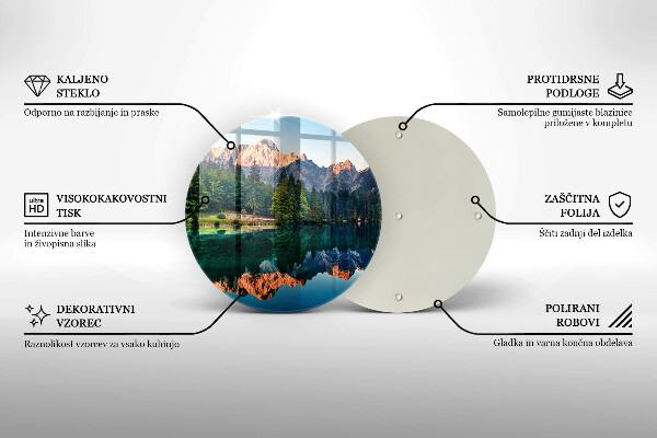 Tagliere in vetro Foresta e lago di montagna