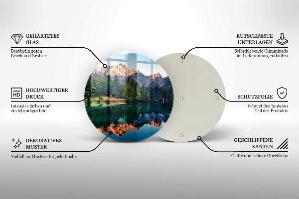 Tagliere in vetro Foresta e lago di montagna