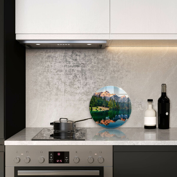 Tagliere in vetro Foresta e lago di montagna