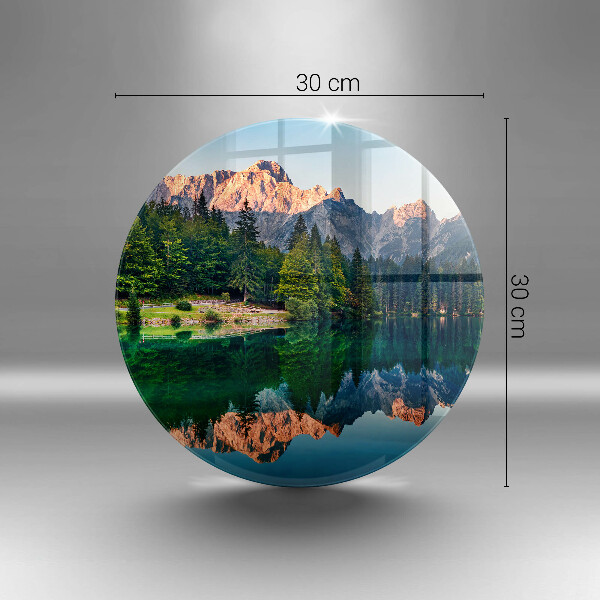 Tagliere in vetro Foresta e lago di montagna