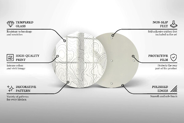 Tagliere in vetro Progettazione di linee artistiche