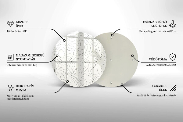 Tagliere in vetro Progettazione di linee artistiche