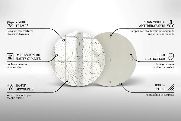 Tagliere in vetro Progettazione di linee artistiche