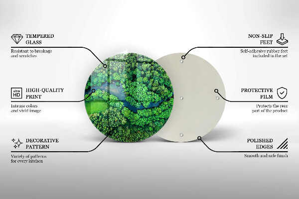 Tagliere in vetro Foresta e fiume da una vista a volo d'uccello