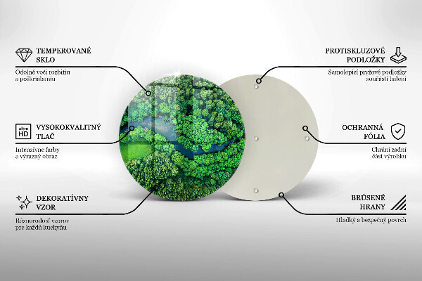 Tagliere in vetro Foresta e fiume da una vista a volo d'uccello