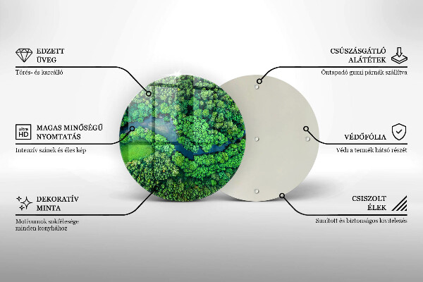 Tagliere in vetro Foresta e fiume da una vista a volo d'uccello
