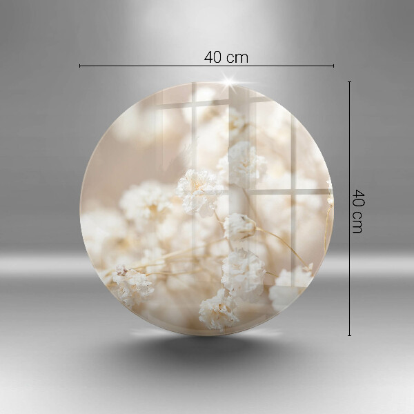 Tagliere in vetro Delicati fiori bianchi