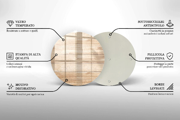 Tagliere in vetro Tavole di legno