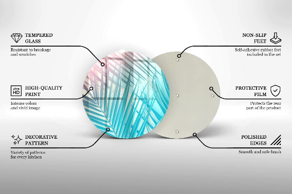 Tagliere in vetro Foglie pastello