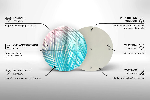 Tagliere in vetro Foglie pastello