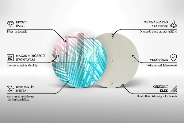 Tagliere in vetro Foglie pastello