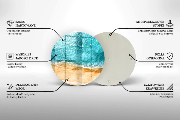 Tagliere in vetro Riva della spiaggia e mare