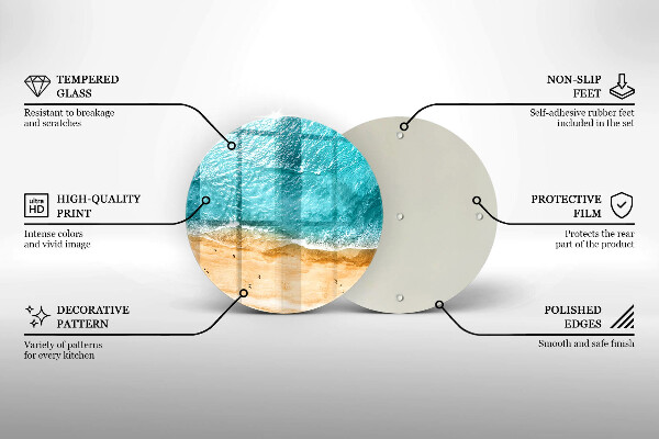 Tagliere in vetro Riva della spiaggia e mare