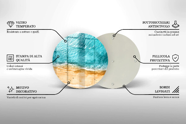 Tagliere in vetro Riva della spiaggia e mare