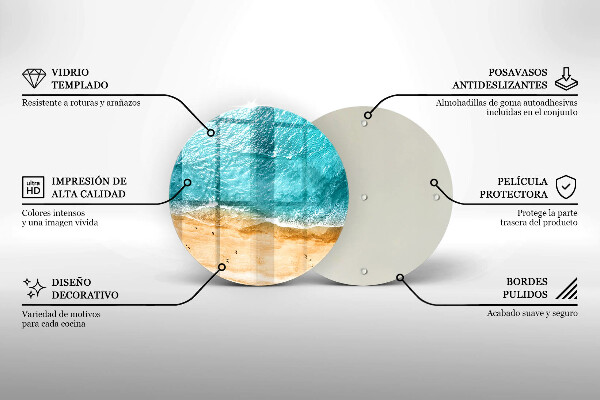 Tagliere in vetro Riva della spiaggia e mare