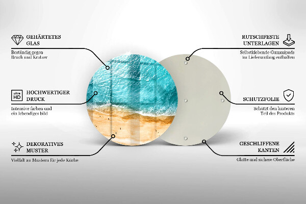 Tagliere in vetro Riva della spiaggia e mare