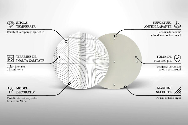 Tagliere in vetro Modello di linee moderne